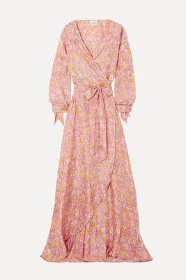 Luna Floral-Print Silk Wrap Maxi Dress  from Hannah Artwear