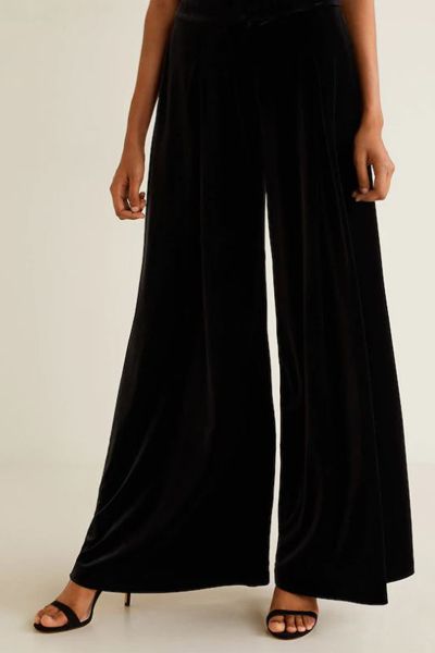 Velvet Palazzo Trousers from Mango