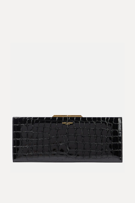 Midnight Croc-Effect Leather Clutch from Saint Laurent 