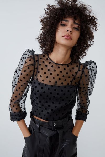 Polka Dot Organza Top from Zara