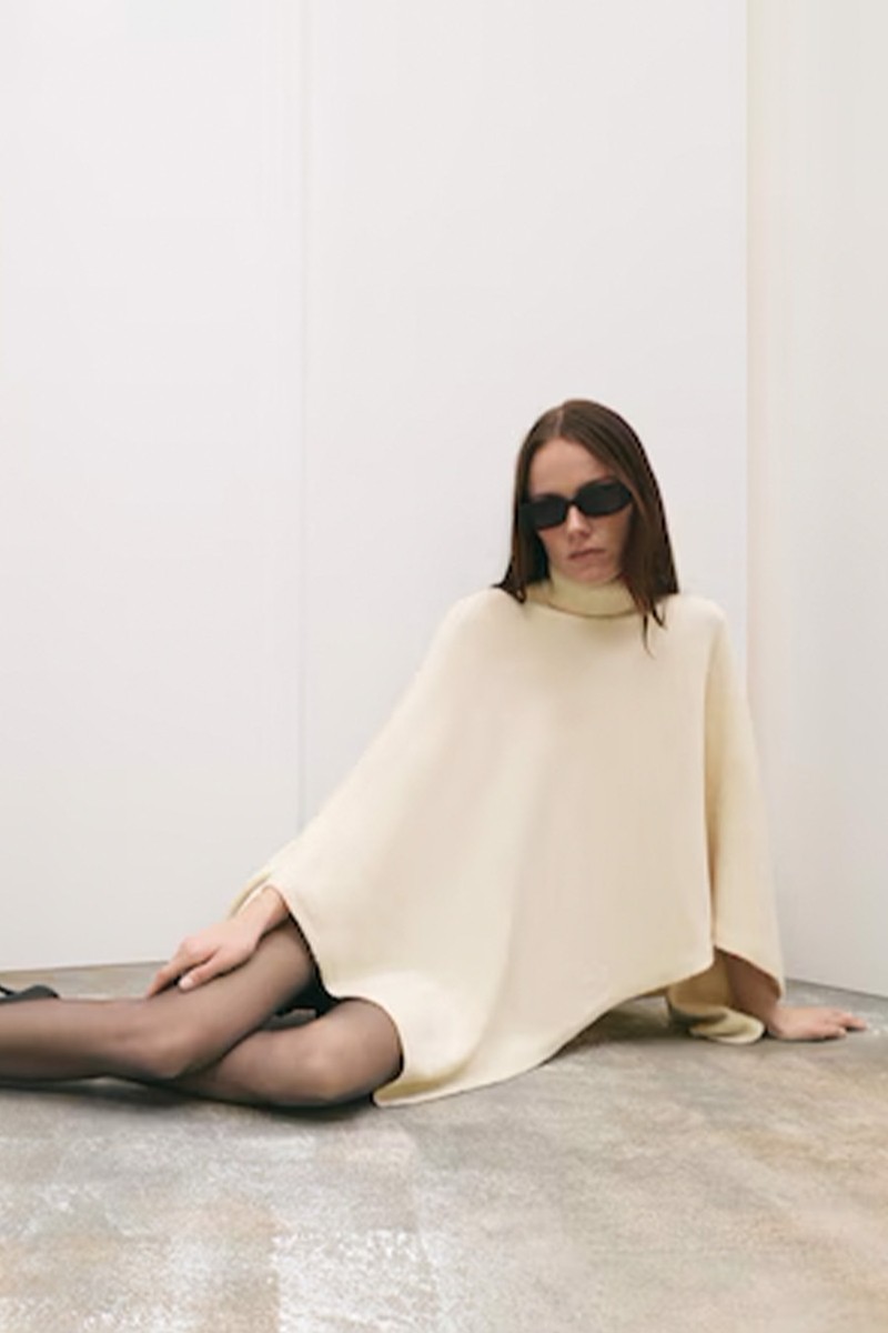 Knitted Turtleneck Cape from Mango