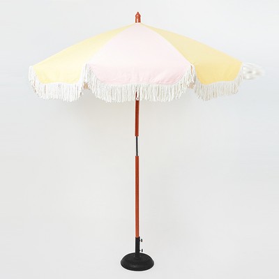 Pink & Yellow Colour Block Parasol from Oliver Bonas 