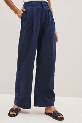 Linen Blend Pleated Trousers from GAP 