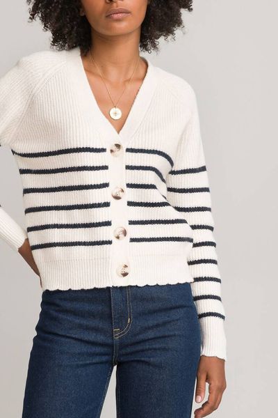 Recycled Breton Striped Cardigan from La Redoute