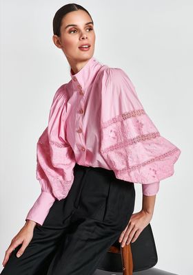Balloon Sleeves Cotton & Lace Shirt from Essential Antwerp