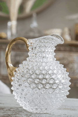 Crystal & Gold Hand Blown Pitcher from The Best Room