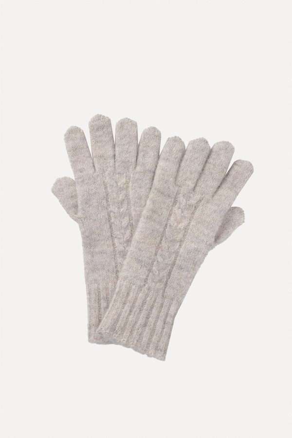Cable Knit Gloves With Alpaca from The White Comapny