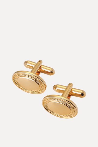 Engraved Edge Oval Personalised Cufflinks