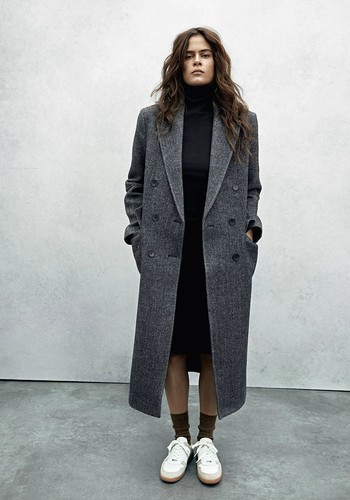 Wool Blend Masculine Coat from Zara