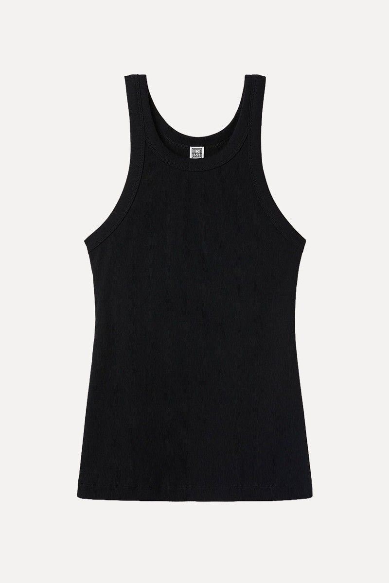 Curved Ribbed Stretch Organic Cotton-Jersey Tank from Toteme x Net Sustain