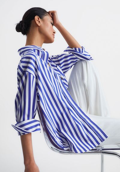 Emma Relaxed Fit Stripe Cotton Shirt