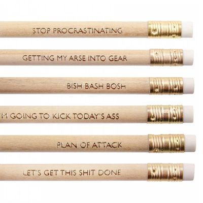 Stop Procrastinating Pencil Set from Ohh Dear
