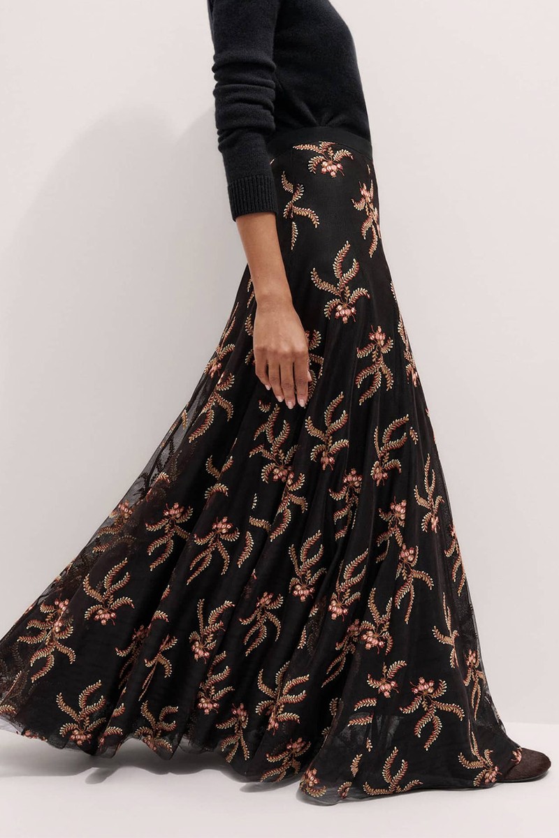 Embroidered Maxi Skirt from ME+EM