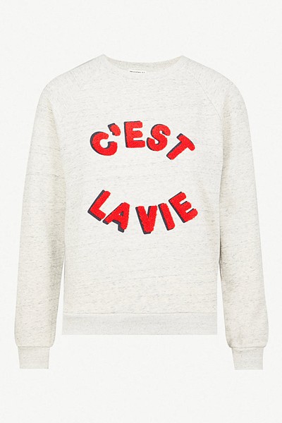 C’est La Vie Cotton-Jersey Sweatshirt from Whistles