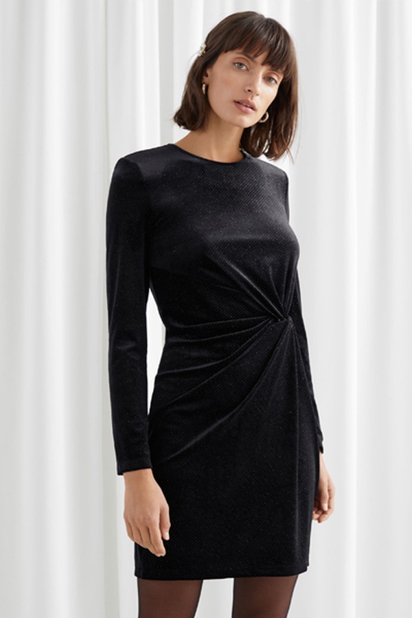 Glitter Velour Mini Dress