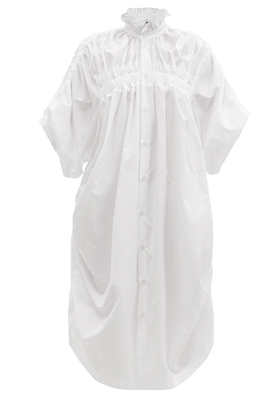 Ruched Cotton-Poplin Midi Dress from Noir Kei Ninomiya