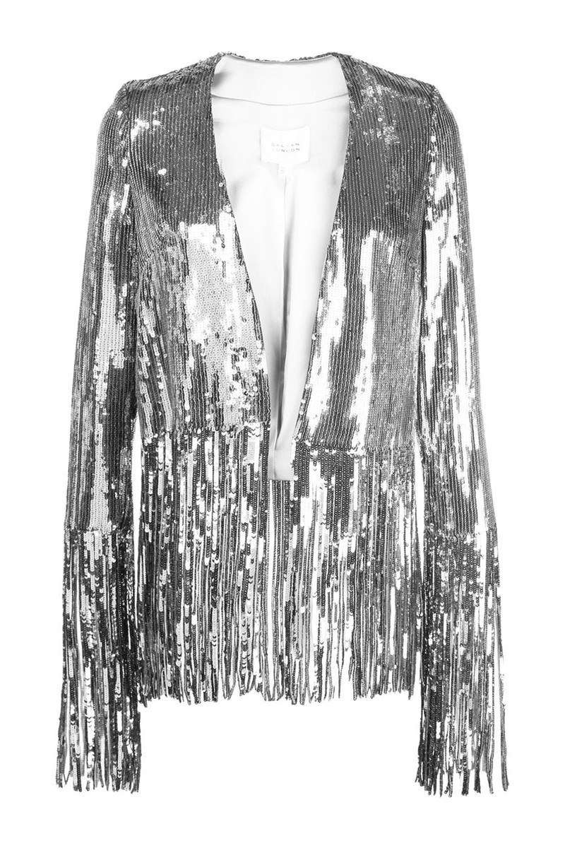 Sequinned Fringed-Hem Jacket from Galvan