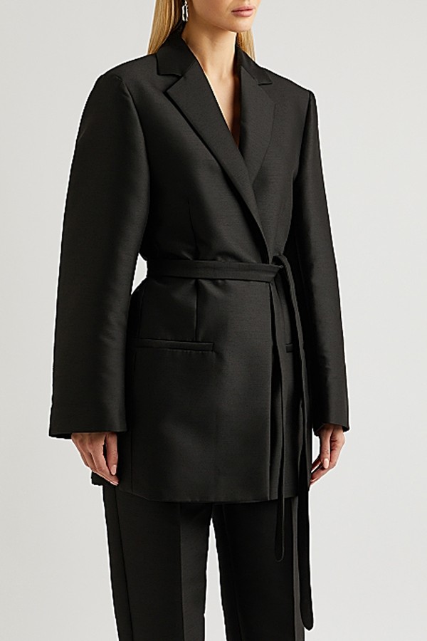 Belted Cotton-Blend Blazer from Totême