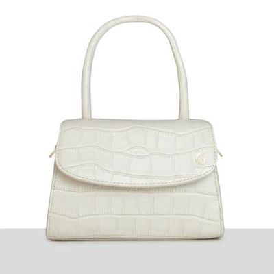 Cream Croc Cross Body Grab Bag from Azurina 