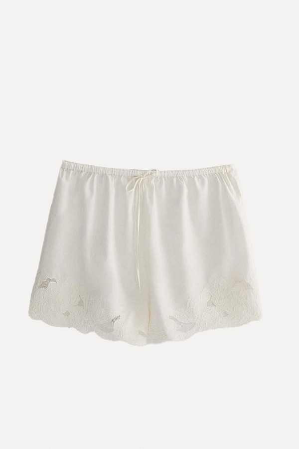Embroidered Cotton Shorts