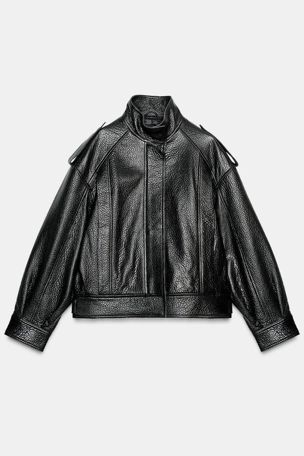 x from Leather Bomber Jacket, £289 | Zara