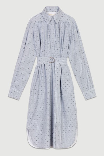 Shirt Dress With Embroidered Stripes from Maje