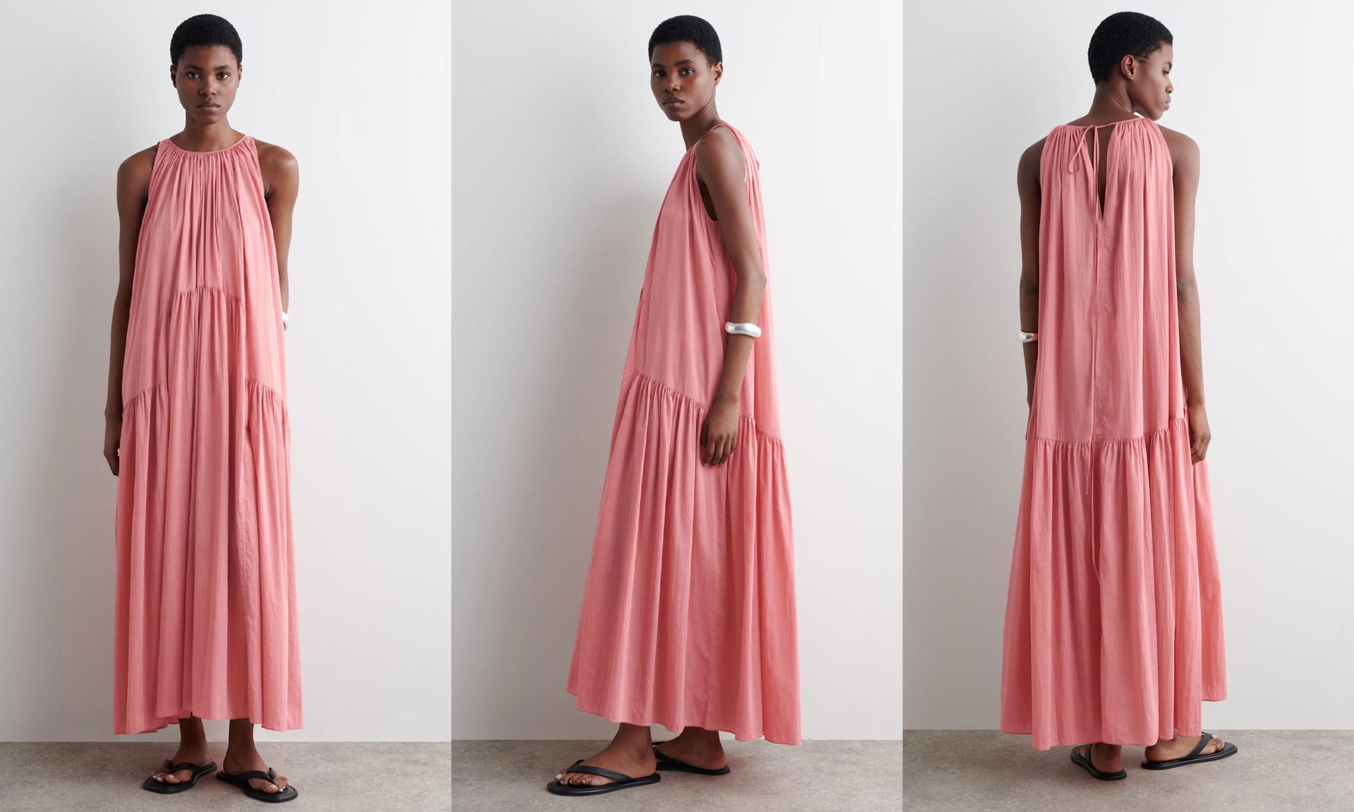 Gathered Halterneck Maxi Dress
