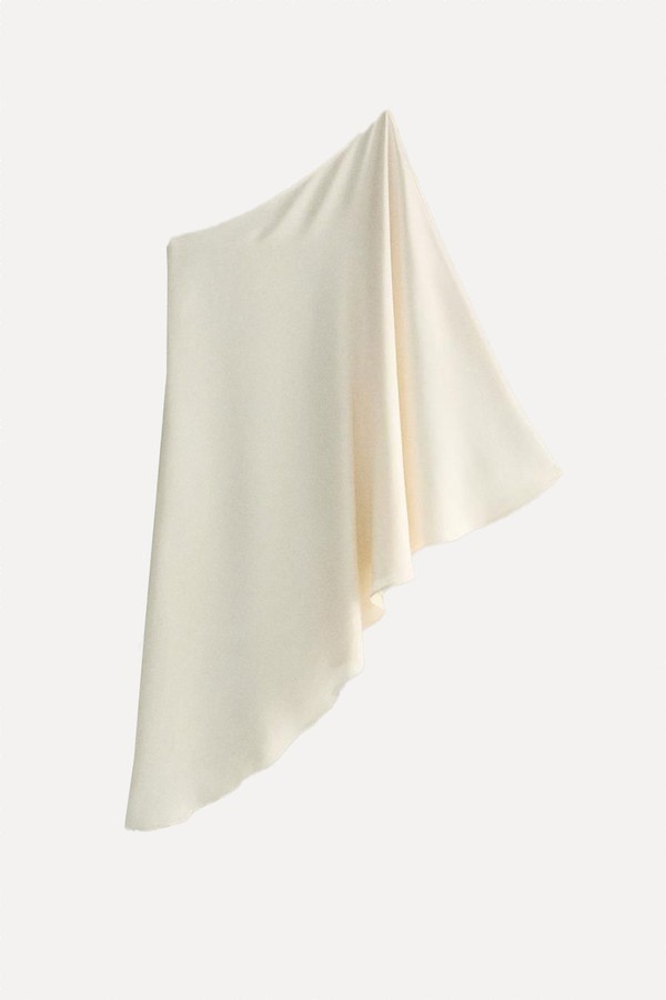 Asymmetric Sateen Cape