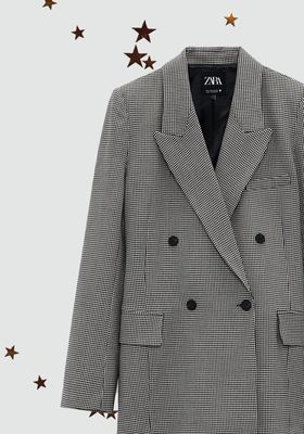 Double-Breasted Check Blazer from Zara