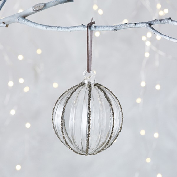 Ribbed Glass Bauble