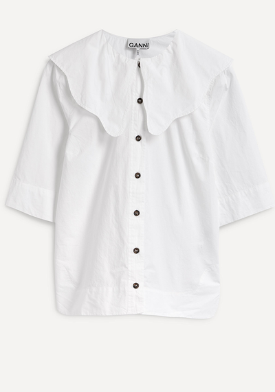 Scallop Collar Cotton Shirt from Ganni