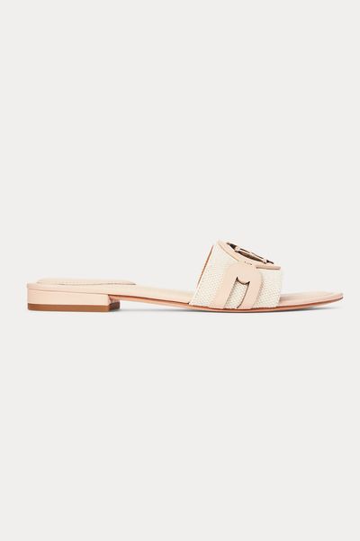 Alegra Canvas & Leather Slide Sandal from Ralph Lauren