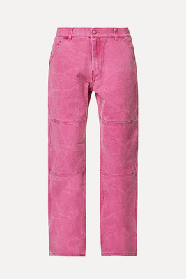 Palma Brand Patch Wide Leg High Rise Cotton Trousers from Acne Studios