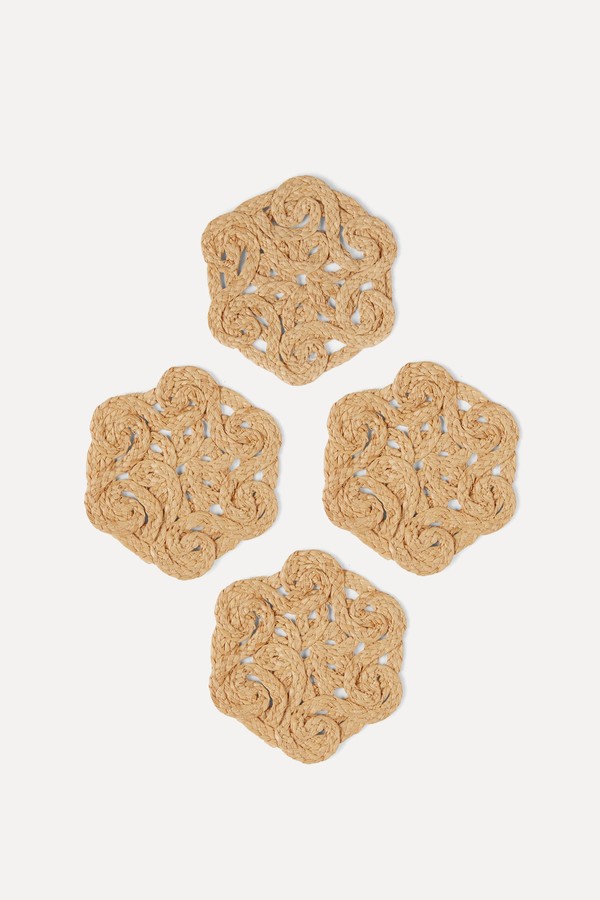 Set Of 4 Round Lace Coasters