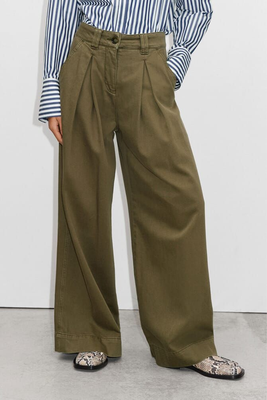 Soft Twill Wide-Leg Trousers from ME+EM