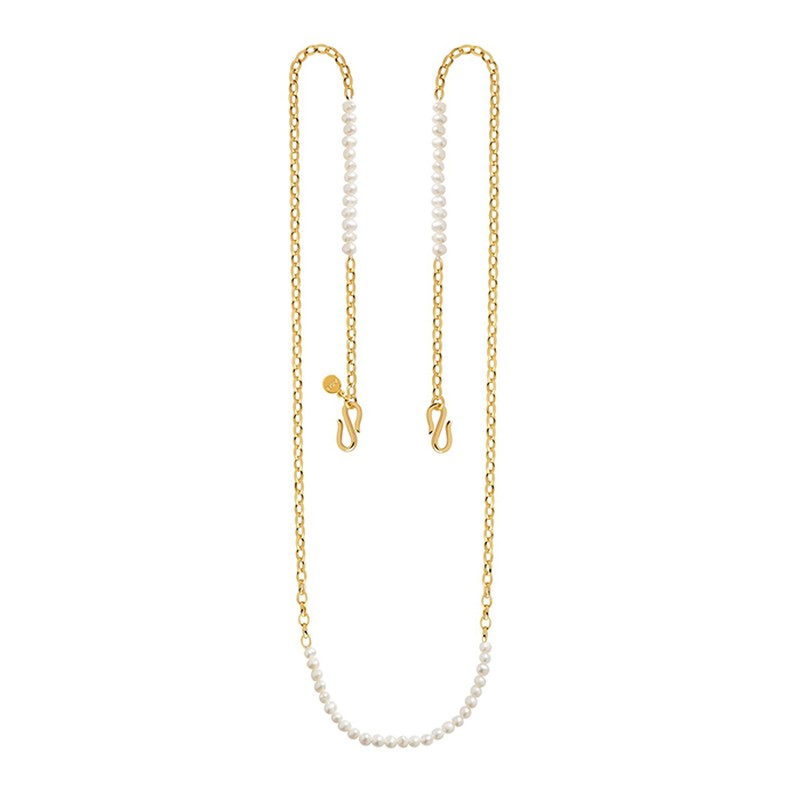 Serenity Pearl Multi-Use Chain In Gold from Astrid & Miyu
