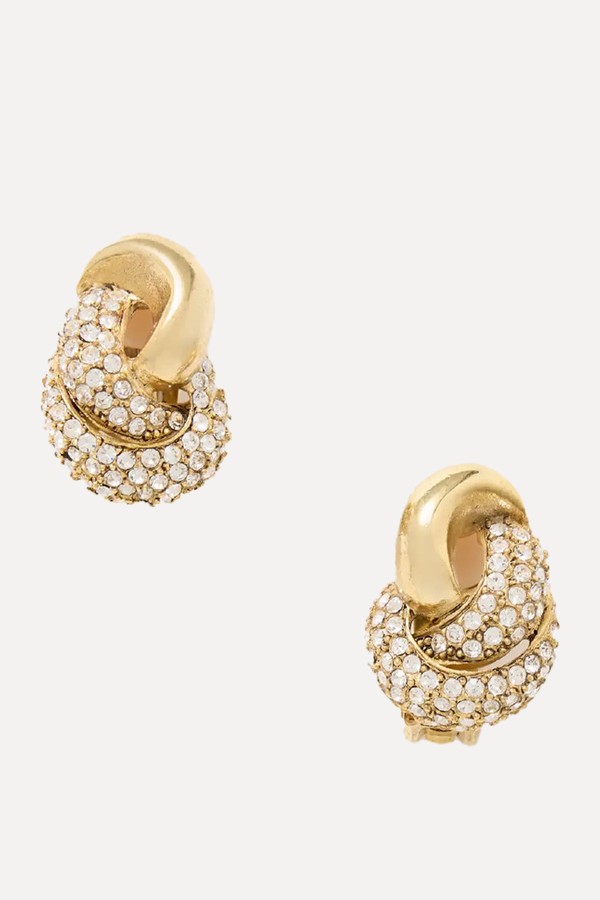 Love Knot 2.0 Embellished Clip-On Earrings  from Oscar De La Renta