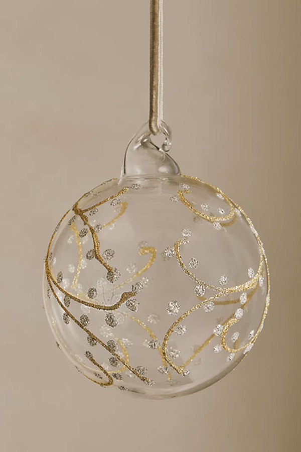 Painted Borosilicate-Glass Christmas Bauble  from The White Company