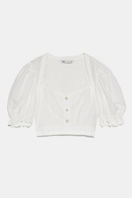 Contrast Cropped Top from Zara