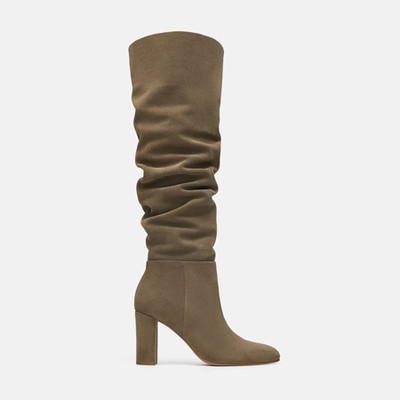 High-Heel Leather Boots from Zara