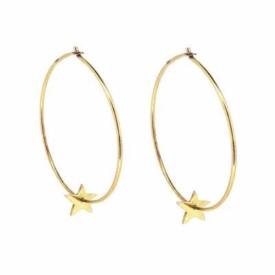Tiny Star Hoop Earrings from Wolf and Badger
