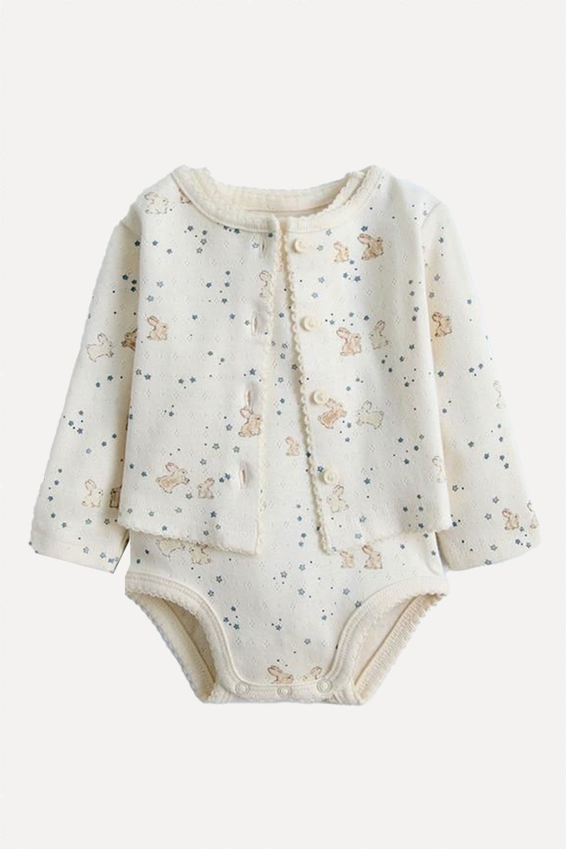 Pointelle Bodysuit & Jacket Set