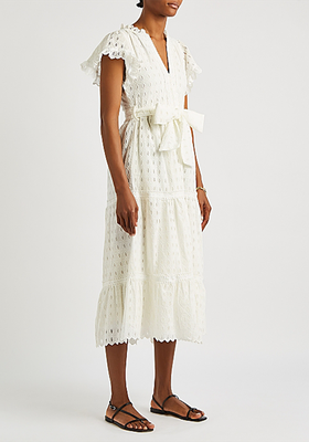 Sofia Embroidered Stretch-Cotton Midi Dress from Lug Von Siga