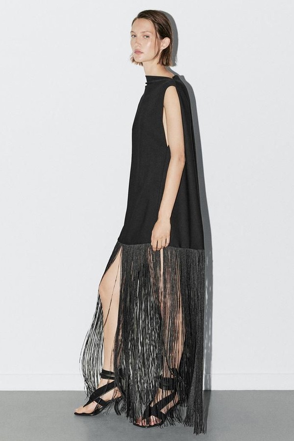 Long Dress With Fringe Detail
