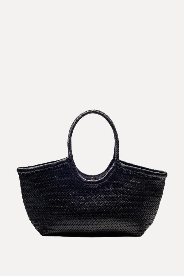 Nantucket Woven-Leather Basket Bag from Dragon Diffusion