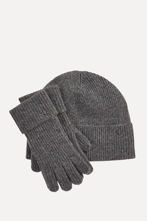 Wool-Cashmere Beanie & Glove Set