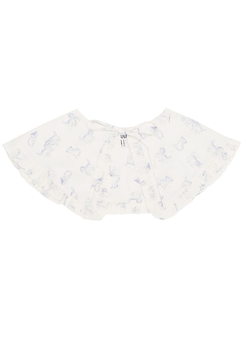 Kitten-Print Poplin Collar from Ganni