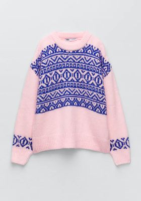 Oversize Jacquard Knit Sweater from Zara