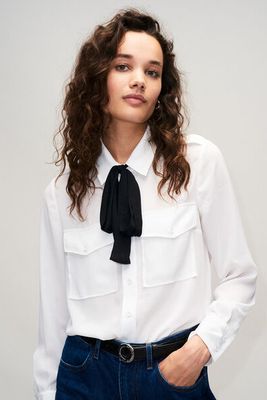 Shirt With Pockets And Pussy Bow Collar from Claudie Pierlot