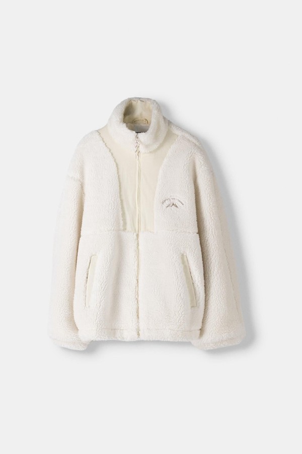 Faux Shearling Jacket With Contrast Detail from Bershka